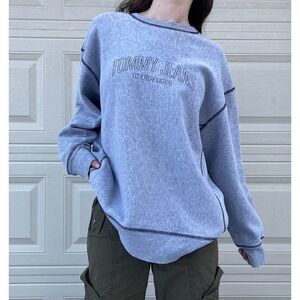 Vintage Tommy Hilfiger Reverse Stitch Gray Crewneck Sweatshirt XXL